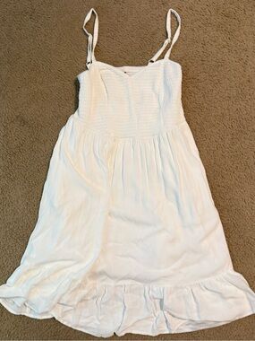torrid White Smocked Midi Sundress with Ruffle Hem